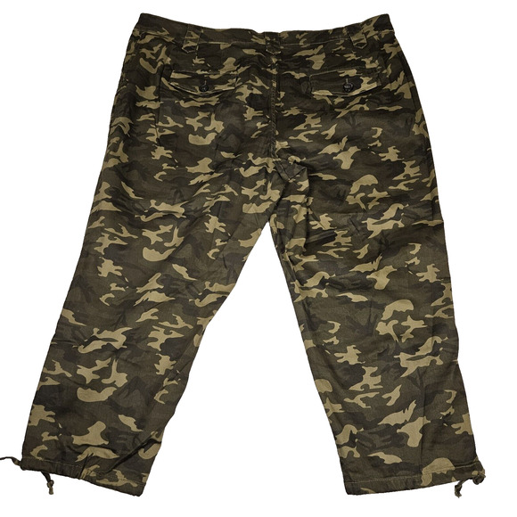 ELOQUII Cargo Pants Camo Plus Size 26 Cotton Stretch Ankle Zip Modern Casual - Picture 2 of 14